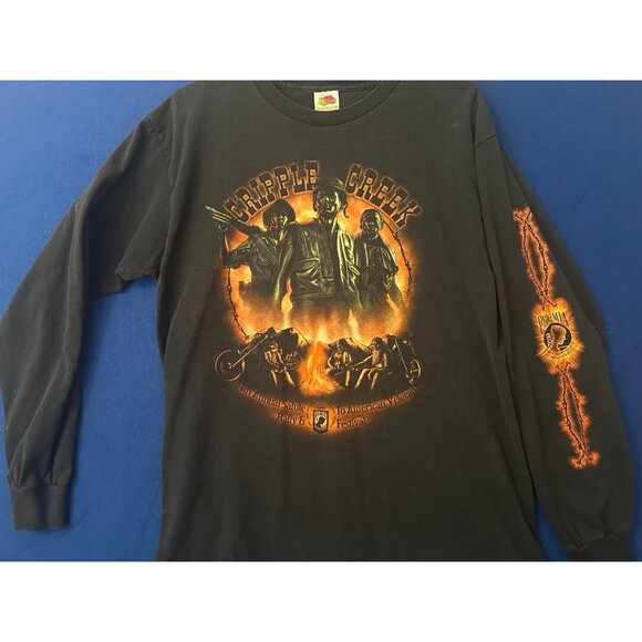 POW MIA LS Biker T-Shirt Cripple Creek Colorado Salute to American Veterans 2006 - Picture 2 of 8